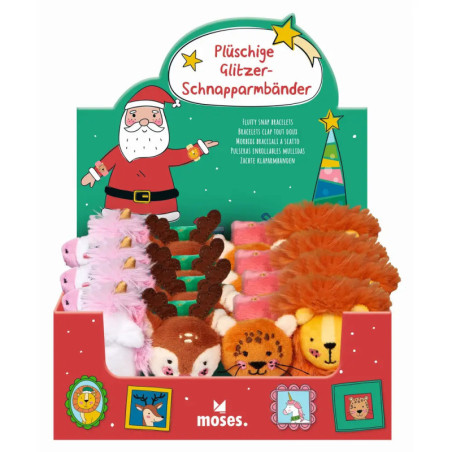 Plüschiges Glitzer-Schnapparmband