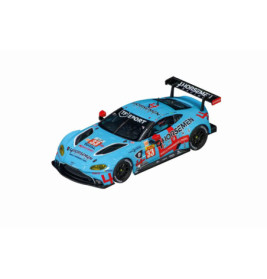 Blauer Rennwagen mit roten und schwarzen Akzenten, Nummer 33, Horsemen-Logo und großem Heckspoiler.