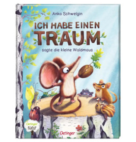 Cover eines Kinderbuchs: Eine Maus sitzt mit einer Eichel auf einem Baumstumpf, umgeben von weiteren Tieren.
