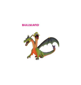 Bullyland Drache mit 2 Köpfen, grün, ab 3 Jahren.