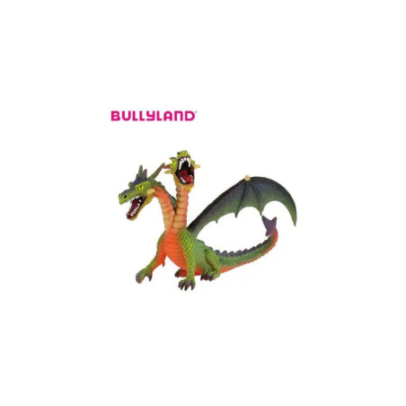 Bullyland Drache mit 2 Köpfen, grün, ab 3 Jahren.