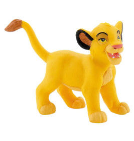 Cartoon-Löwenjunges mit gelbem Fell lächelt und steht mit erhobenem Schwanz vor weißem Hintergrund.