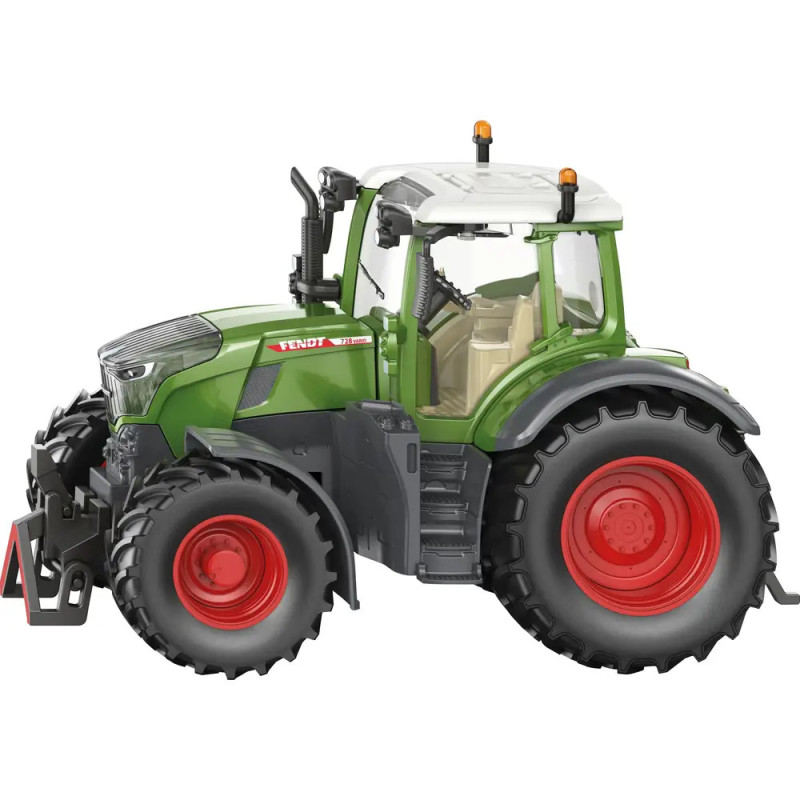 Grüner und grauer Spielzeugtraktor mit roten Rädern, seitlich auf weißem Hintergrund fotografiert. Grüner und grauer Spielzeugtraktor mit roten Rädern, seitlich auf weißem Hintergrund fotografiert.