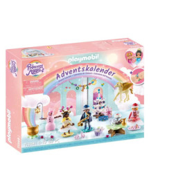 Playmobil Princess Magic Adventskalender mit Fantasiefiguren und buntem Zubehör auf der Vorderseite.