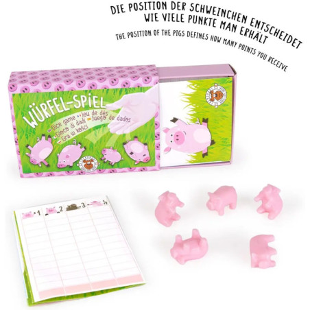 Schweinchen - Würfelspiel 5er Set