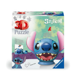 3D-Puzzlebox mit Disneys Stitch, zeigt fertigen Stitch-Kopf und bunt gestaltete Verpackung.