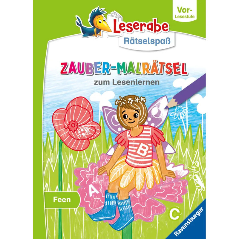 Ravenburger 48888 Leserabe Rätselspaß Zauber-Malrätsel zum Lesenlernen: Feen (Vor-Lesestufe) Quiz und Rätsel