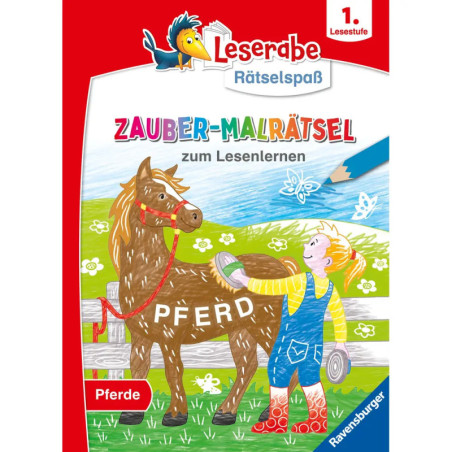 Ravenburger 48889 Leserabe Rätselspaß Zauber-Malrätsel zum Lesenlernen: Pferde (1. Lesestufe) Quiz und Rätsel