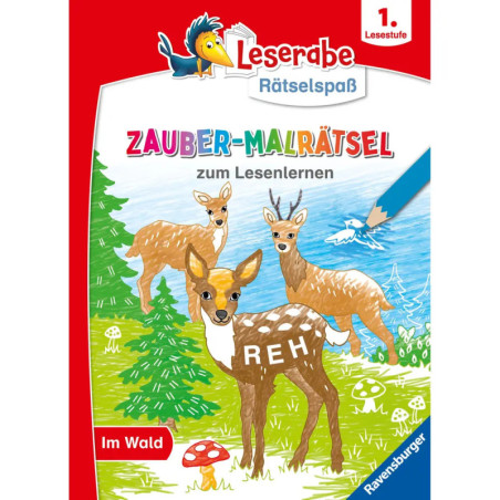 Ravenburger 48890 Leserabe Rätselspaß Zauber-Malrätsel zum Lesenlernen: Im Wald (1. Lesestufe) Quiz und Rätsel
