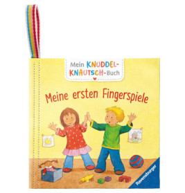 Illustration zweier spielender Kinder mit Spielzeug auf dem Cover eines deutschen Kinderbuchs.