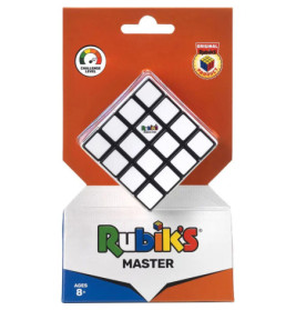 Rubiks Master im Karton, geeignet ab 8 Jahren, mit Schwierigkeitsgrad-Anzeige und offiziellem Logo.