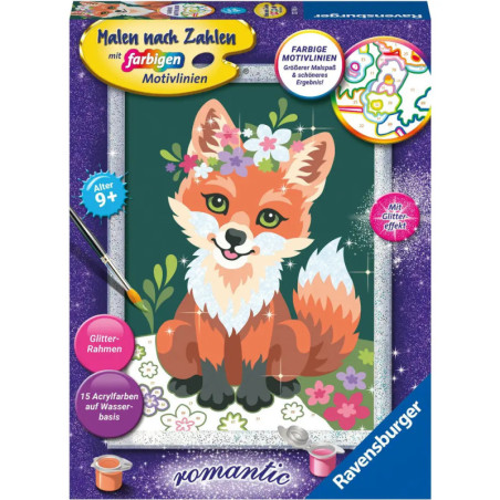 Ravenburger 23765 Malen nach Zahlen Blumiger Fuchs Malen nach Zahlen Serie Romantic