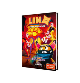 Cover des Comics Lino: Comic Adventure mit einer Ninja-Katze in feuriger, höhlenartiger Umgebung.