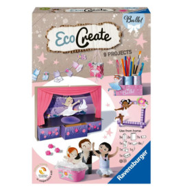 Box des Ravensburger EcoCreate Ballett-Bastelsets mit Beispielen und Materialien für Ballett-Projekte.