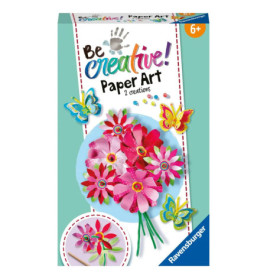 Bastelset Be Creative! mit Papierblumen und Schmetterlingen, geeignet für Kinder ab 6 Jahren.