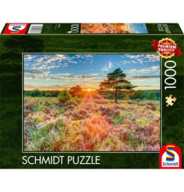 Puzzle Heide im Sonnen- untergang 1000 Teile