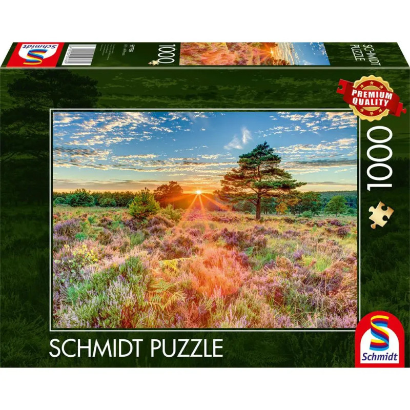 Puzzle Heide im Sonnen- untergang 1000 Teile
