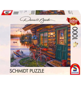 Seehütte mit Fahrrad, Puzzle Darrel Bush 1.000 Teile