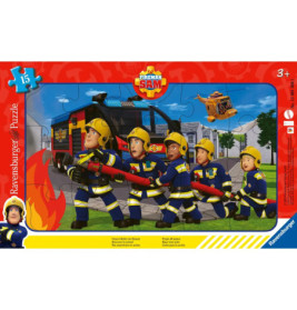 Ravensburger Kinderpuzzle 12001030 - Unsere Retter im Einsatz -  15 Teile Fireman Sam Rahmenpuzzle f