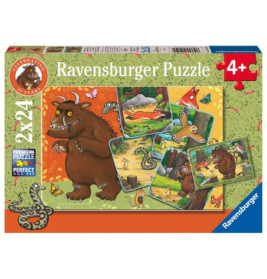 Ravensburger Gruffalo Puzzlebox ab 4 Jahren, bunte Tiermotive, enthält 2 Puzzles mit je 24 Teilen.