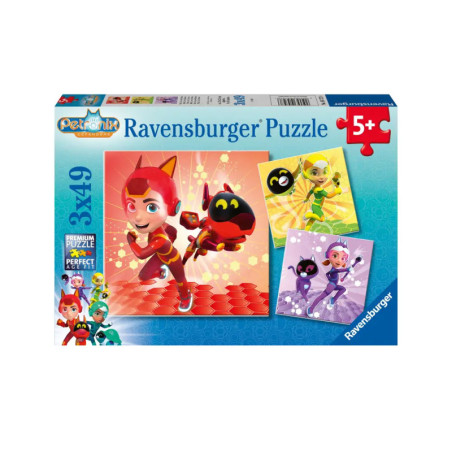Ravensburger Petronix Puzzle ab 5 Jahren mit animierten Tier-Superhelden auf der Vorderseite.