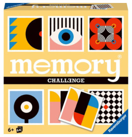 Box des Memory Challenge-Spiels mit abstrakten, bunten geometrischen Mustern auf der Vorderseite.