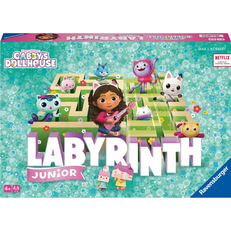 Gabbys Puppenhaus Labyrinth Junior: Spielschachtel mit Comicfiguren und einem Labyrinth auf dem Cover. Gabbys Puppenhaus Labyrinth Junior: Spielschachtel mit Comicfiguren und einem Labyrinth auf dem Cover.