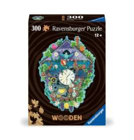 Ravensburger Holzpuzzle mit 300 Teilen, buntes Uhrendesign, geeignet für Kinder ab 12 Jahren.