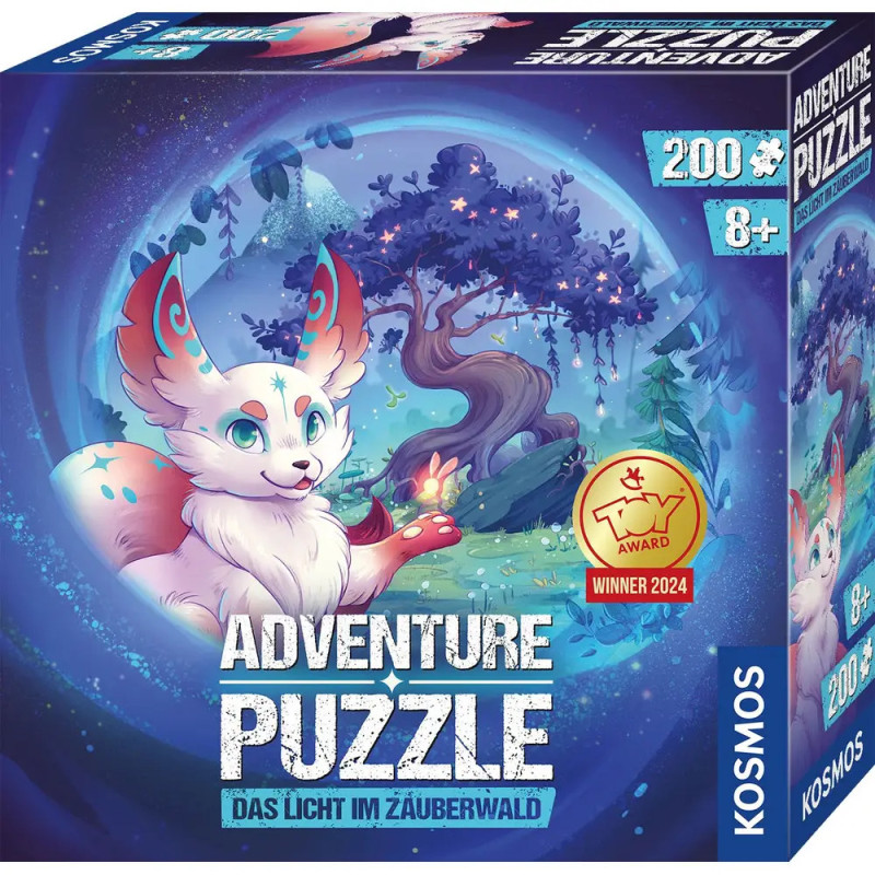 Adventure Puzzle mit Fantasietier und leuchtendem Baum, 200 Teile, ab 8 Jahren, von Kosmos.