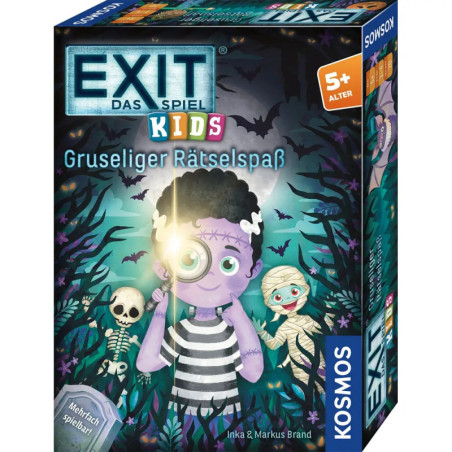 Vorderseite der EXIT Das Spiel Kids Box mit gezeichneten Skeletten und Pirat in nächtlicher Gruselszene.