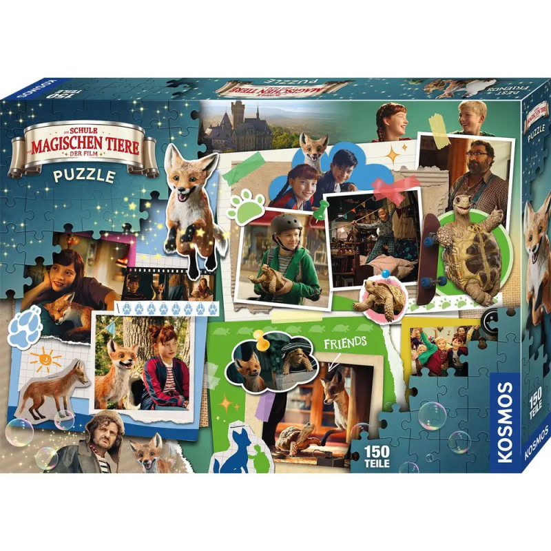 Puzzle mit Motiven aus der Schule der magischen Tiere: Kinder, Tiere und Magie-Elemente, 150 Teile. Puzzle mit Motiven aus der Schule der magischen Tiere: Kinder, Tiere und Magie-Elemente, 150 Teile.