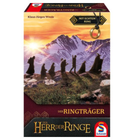 Box-Cover von Der Herr der Ringe: Der Ringträger mit Silhouetten der Gefährten beim Sonnenaufgang.