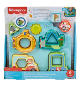 Fisher-Price Fahrzeugpuzzle Formen und Geräusche Sortierspielzeug für Babys mit Musik und Lichtern
