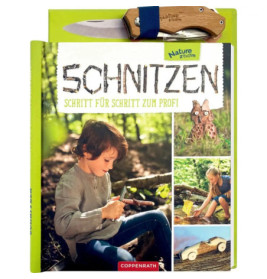 Coppenrath Nature Zoom: Schnitz-Guide mit Kinderfotos und Klappmesser, empfohlen ab 8 Jahren.