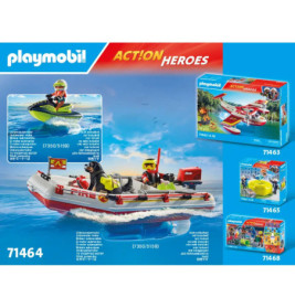 PLAYMOBIL 71464 Feuerwehrboot mit Aqua Scooter
