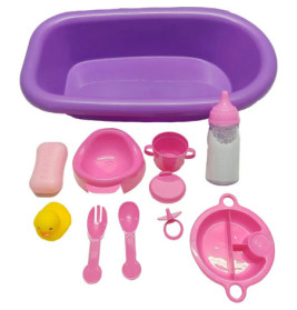 Amia Puppen-Badewanne mit Zubehör-Set