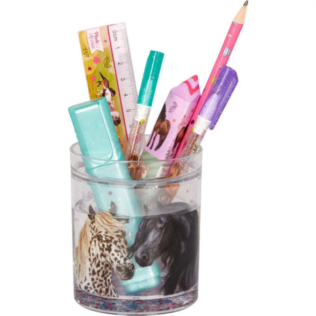 Glitzer-Stifteköcher - Pferdefreunde