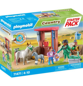 Playmobil Country Starter Pack mit Pferd, Esel, zwei Figuren und Zubehör, geeignet für Kinder von 4-10 Jahren.