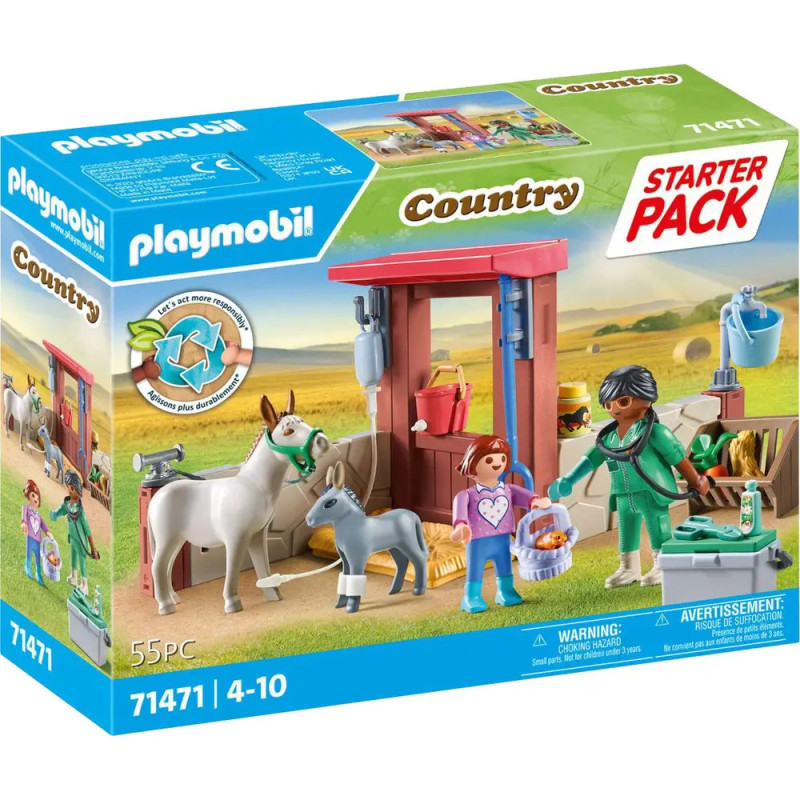 Playmobil Country Starter Pack mit Pferd, Esel, zwei Figuren und Zubehör, geeignet für Kinder von 4-10 Jahren. Playmobil Country Starter Pack mit Pferd, Esel, zwei Figuren und Zubehör, geeignet für Kinder von 4-10 Jahren.