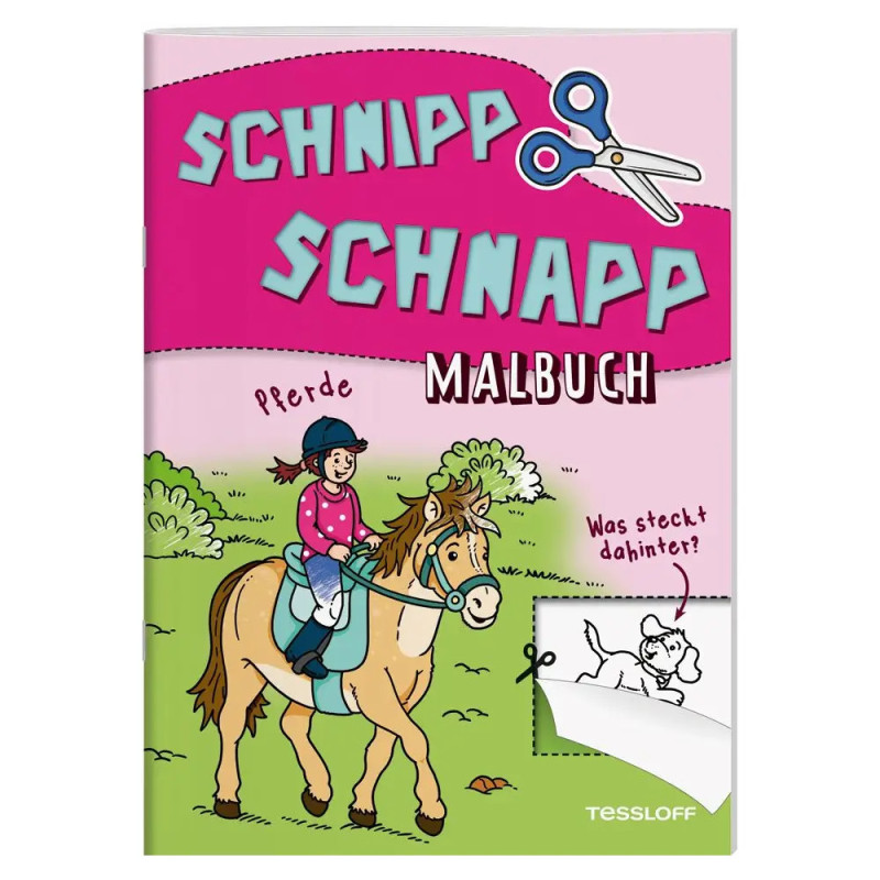 Schnipp Schnapp Malbuch. Pferde. Was steckt dahinter?