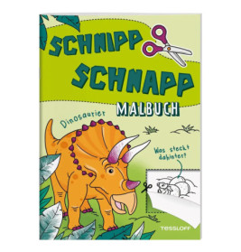 Schnipp Schnapp Malbuch. Dinosaurier. Was steckt dahinter?