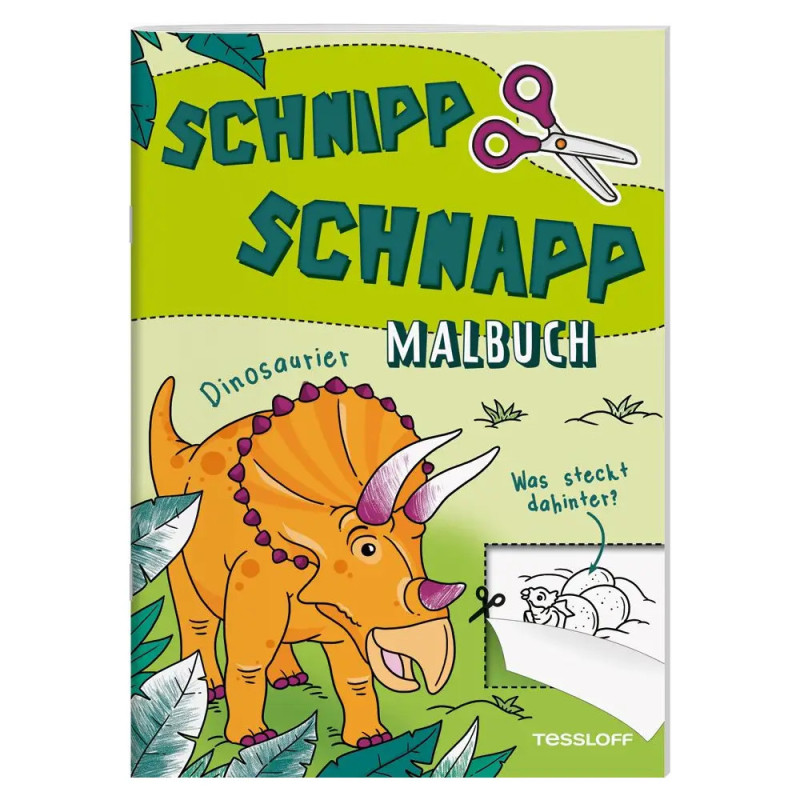 Schnipp Schnapp Malbuch. Dinosaurier. Was steckt dahinter?