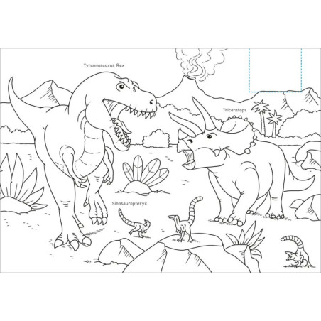 Schnipp Schnapp Malbuch. Dinosaurier. Was steckt dahinter?