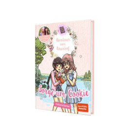 Cover von Sorge um Cookie: Zwei Mädchen mit einem Kaninchen am See, niedlich illustriert.