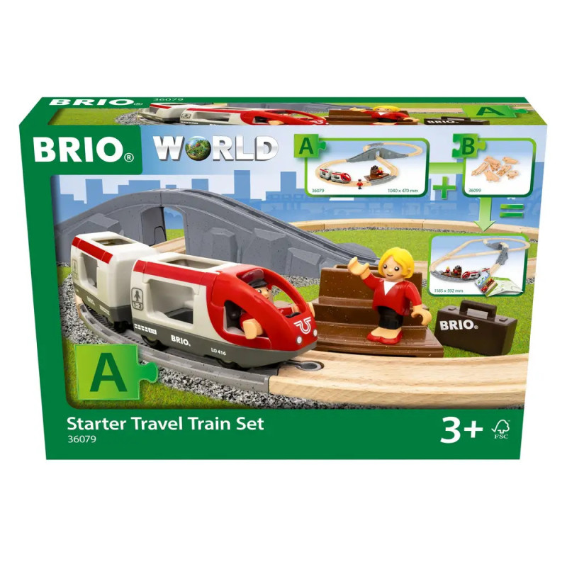 BRIO Starter Travel Zug-Set: Verpackung mit Spielzeugzug, Schienen und Figur, geeignet ab 3 Jahren. BRIO Starter Travel Zug-Set: Verpackung mit Spielzeugzug, Schienen und Figur, geeignet ab 3 Jahren.