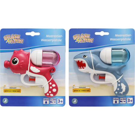 Splash & Fun Wasserpistole Meerestier 13 cm, 2-fach sortiert