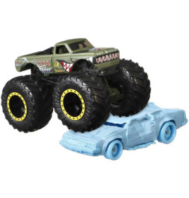 Mattel GRH81 Hot Wheels Monster Trucks 1:64 Die Cast Truck + Car Promo, sortiert