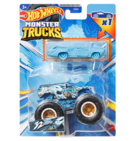 Mattel GRH81 Hot Wheels Monster Trucks 1:64 Die Cast Truck + Car Promo, sortiert