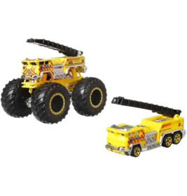 Mattel GRH81 Hot Wheels Monster Trucks 1:64 Die Cast Truck + Car Promo, sortiert