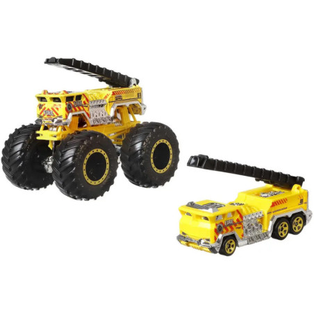 Mattel GRH81 Hot Wheels Monster Trucks 1:64 Die Cast Truck + Car Promo, sortiert